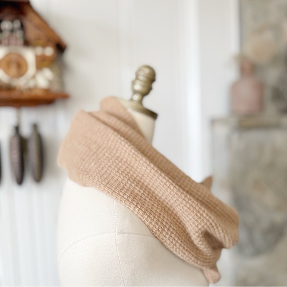 J. Crew Wool & Angora Blend Tan Knit Infinity Scarf - Picture 2 of 4